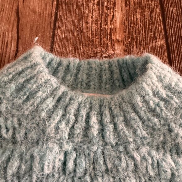 Wilfred Slouchy Cropped Mock Neck Sweater Womens XS Alpaca Ribbed Soft Pastel - Picture 6 of 8